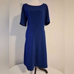 Blue A-line Midi Dress Size 16